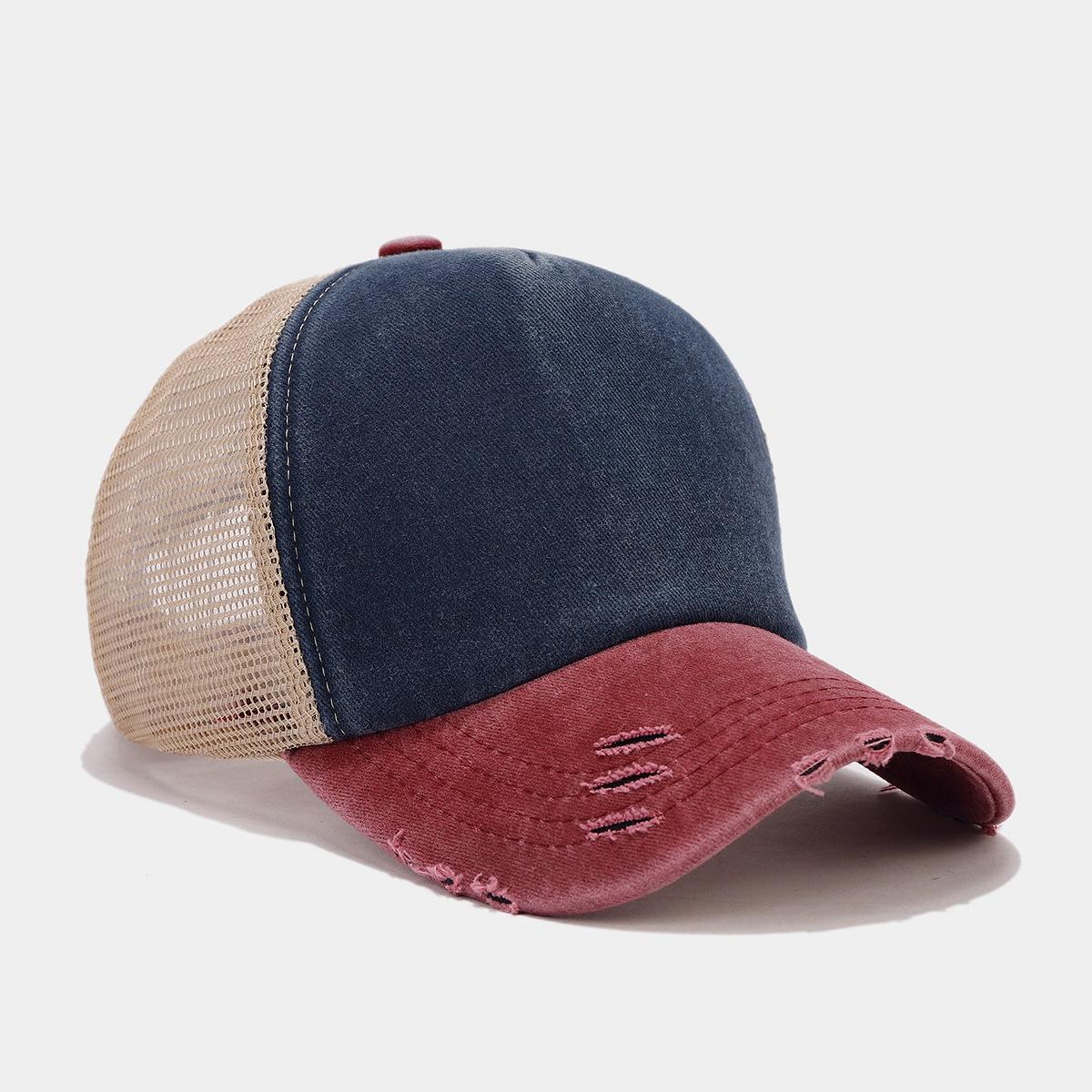 New Unisex Color Block Broken Style Baseball Hats Distress Breathable Mesh Sunshade Retro Trucker Caps Versatile Simple Fashion Adjustable
New Unisex Color Block Broken Style Baseball Hats Distress Breathable Mesh Sunshade Retro Trucker Caps Versatile Simple Fashion Adjustable