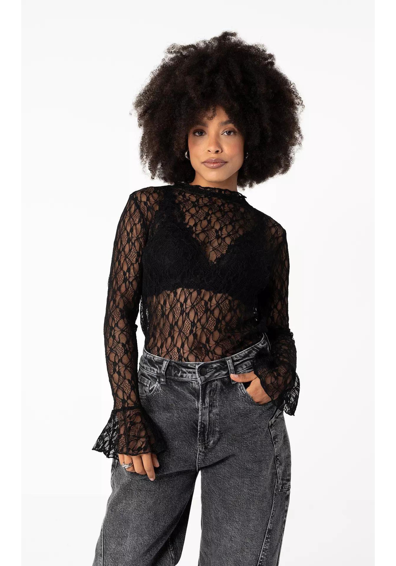 Women s Sexy Lace Long Sleeve Sheer Base Layer Top Large чёрный
Women s Sexy Lace Long Sleeve Sheer Base Layer Top Large чёрный