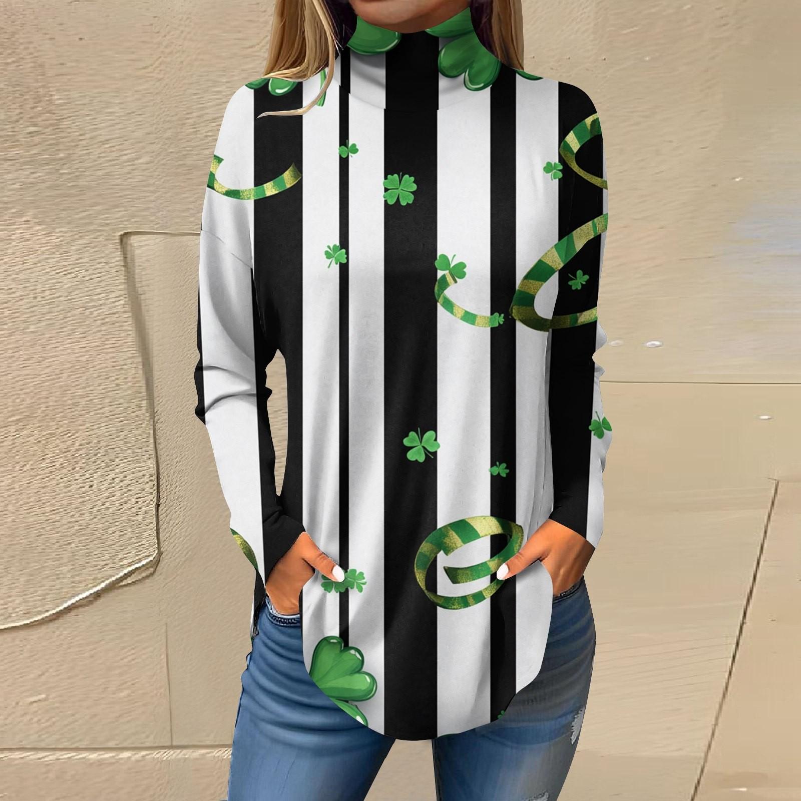 Женская мода Повседневная свободная водолазка St. Футболки с принтом ко Дню Святого Патрика XL
Женская мода Повседневная свободная водолазка St. Футболки с принтом ко Дню Святого Патрика XL