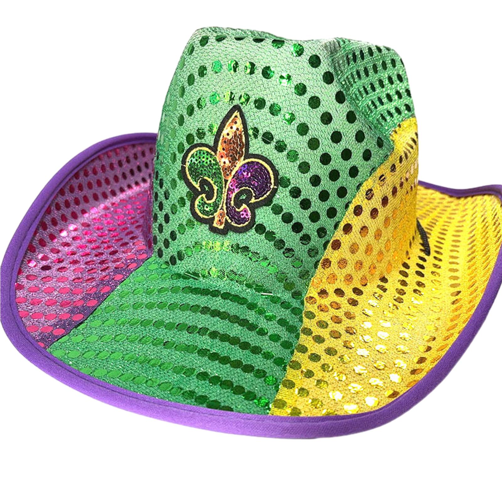 Mardi Gras Costume Cowboy Hat for Carnival Party Festival Outfit Wide Brim Hat Friend Gathering Celebration Props Hat B
Mardi Gras Costume Cowboy Hat for Carnival Party Festival Outfit Wide Brim Hat Friend Gathering Celebration Props Hat B
