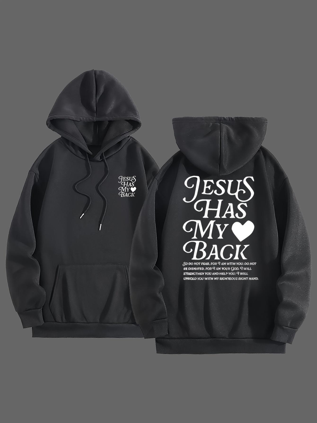 Long Sleeve Women s Hooded Sweatshirt Jesus Has My Back Lettering Print Casual Pullover with Pocket Fashionable All-Season Top 3XL
Long Sleeve Women s Hooded Sweatshirt Jesus Has My Back Lettering Print Casual Pullover with Pocket Fashionable All-Season Top 3XL
