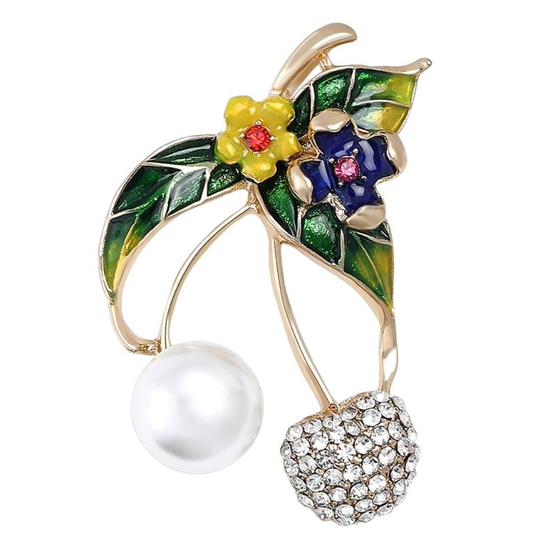 Fashionable Sophisticated Cherrys Lapel Pin with Dripping Oil Designs Contrast Accessory for Party Supplies Costumes золотистий/білий
Fashionable Sophisticated Cherrys Lapel Pin with Dripping Oil Designs Contrast Accessory for Party Supplies Costumes золотистий/білий