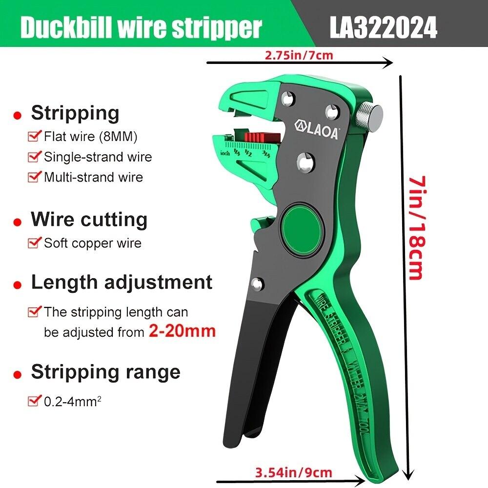 LAOA Automatic Wire Stripper Flatwire Cutter Stripping Plier 0.2 to 4mm Range Length Adjustment For Electrician 6
LAOA Automatic Wire Stripper Flatwire Cutter Stripping Plier 0.2 to 4mm Range Length Adjustment For Electrician 6