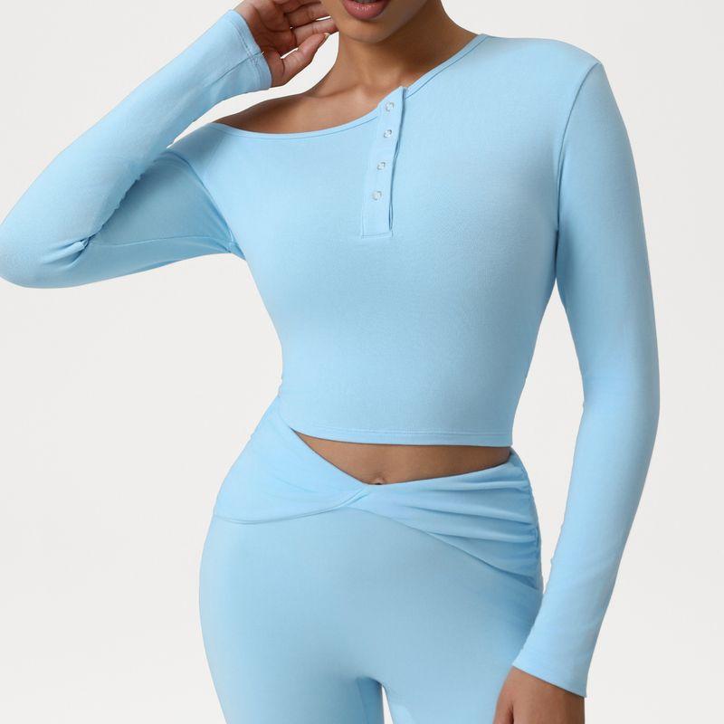 and American Ins Internet Celebrity Sloping Shoulder Yoga Long sleeve Sports Bottoming Shirt Women Autumn Slim fit Slimming Workout Clothes Top Sky Blue L (Recommendation 57.50 kg-62.50 kg
and American Ins Internet Celebrity Sloping Shoulder Yoga Long sleeve Sports Bottoming Shirt Women Autumn Slim fit Slimming Workout Clothes Top Sky Blue L (Recommendation 57.50 kg-62.50 kg