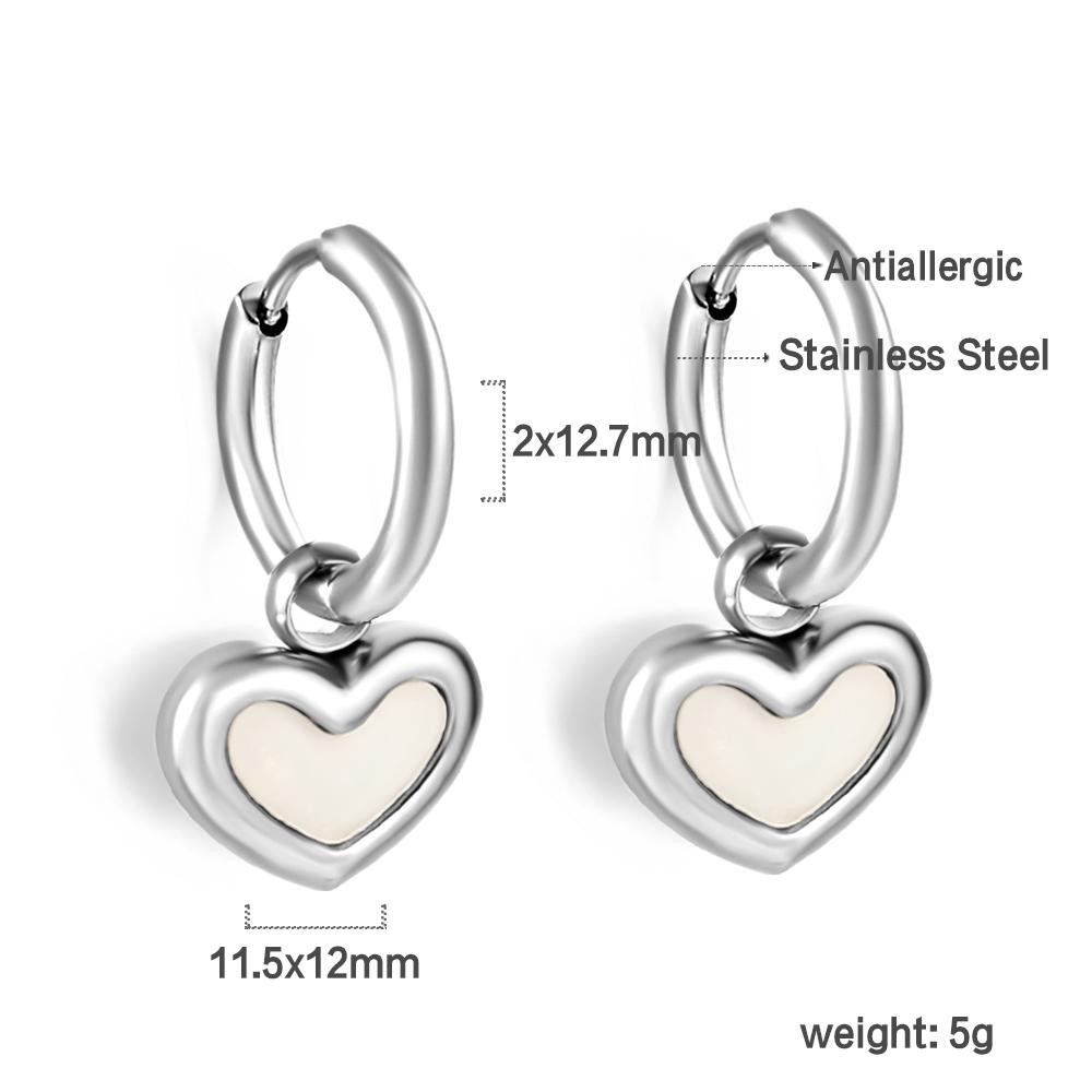 Stainless Steel Round Earrings with Heart-Shaped White Mother-of-Pearl Studs for Girls, Elegant and Personalized Jewelry Gift
Stainless Steel Round Earrings with Heart-Shaped White Mother-of-Pearl Studs for Girls, Elegant and Personalized Jewelry Gift
