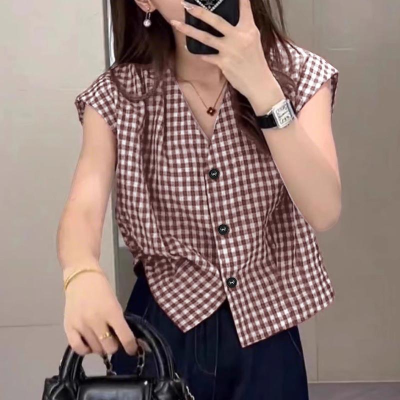 ZANZEA Женская повседневная блузка без рукавов с V-образным вырезом и свободным кроем в клетку 5XL
ZANZEA Женская повседневная блузка без рукавов с V-образным вырезом и свободным кроем в клетку 5XL