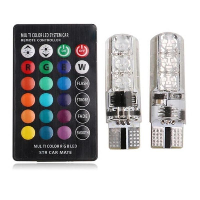 2x T10 W5W T10-5050-6SMD Світлодіодна сигнальна лампа для автомобіля RGB з пультом дистанційного керування Салонний купольний ліхтар для читання Атмосферний клиновий бічний миготливий стробоскоп RGB
2x T10 W5W T10-5050-6SMD Світлодіодна сигнальна лампа для автомобіля RGB з пультом дистанційного керування Салонний купольний ліхтар для читання Атмосферний клиновий бічний миготливий стробоскоп RGB