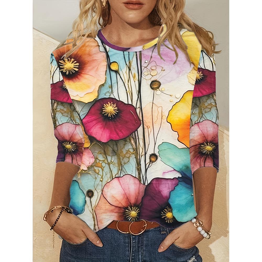 Fashionable Printed Long Sleeved Women s T-shirt, Creative New Casual Watercolor Floral Round Neck Top 8XL
Fashionable Printed Long Sleeved Women s T-shirt, Creative New Casual Watercolor Floral Round Neck Top 8XL