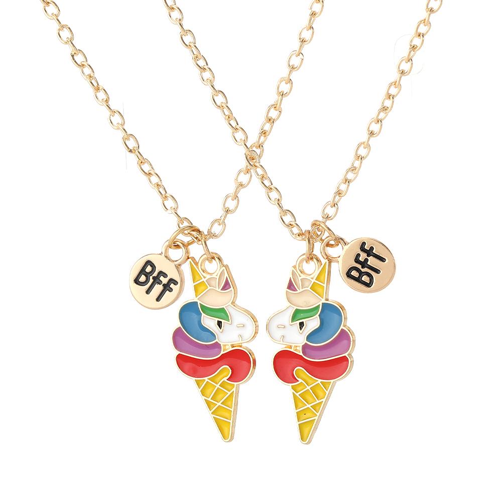 2Pcs/Set Cute BFF Charms Unicorn Ice Cream Pendant Necklace Best Friends Chain Long Distance Relationship Jewelry 45cm
2Pcs/Set Cute BFF Charms Unicorn Ice Cream Pendant Necklace Best Friends Chain Long Distance Relationship Jewelry 45cm