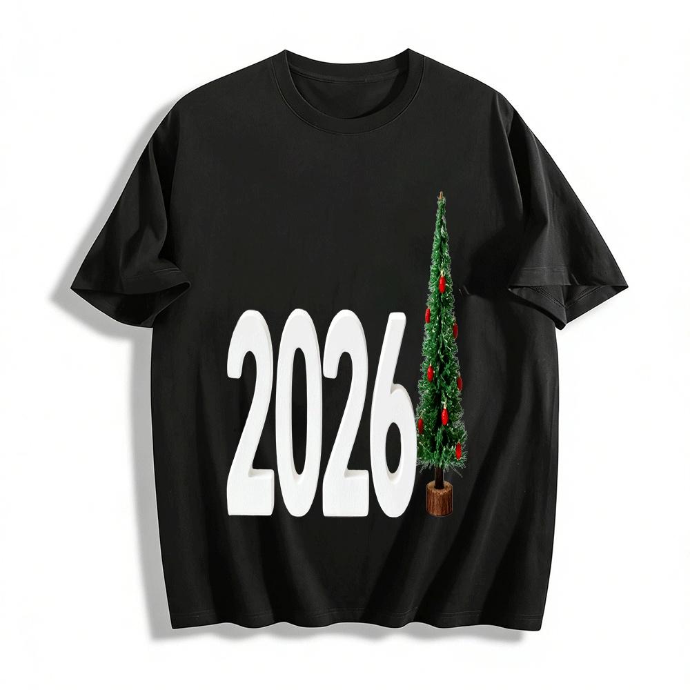 2026 New Year Christmas Tree Print Casual Loose Crewneck Top Pure cotton T-shirt 6XL
2026 New Year Christmas Tree Print Casual Loose Crewneck Top Pure cotton T-shirt 6XL