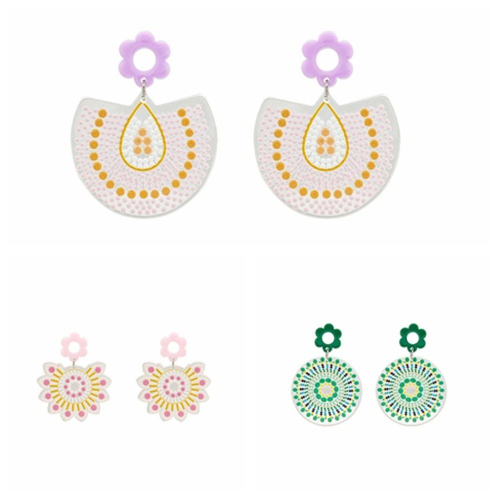 Versatile Colored Flower Earrings Bohemian Style Acrylic Pendant Ear Stud Girl style 6
Versatile Colored Flower Earrings Bohemian Style Acrylic Pendant Ear Stud Girl style 6