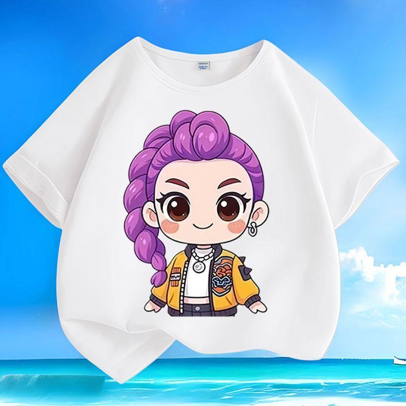 Boys and Girls Fashionable KPOP Hunting Girl Group Rumi s T-shirt Summer Children s Loose Pure Cotton T-shirt 100
Boys and Girls Fashionable KPOP Hunting Girl Group Rumi s T-shirt Summer Children s Loose Pure Cotton T-shirt 100