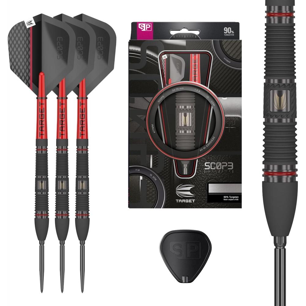 Target Darts Scope Steel Tip Swiss Point Darts Set 90 Tungsten Steel Tip D29
Target Darts Scope Steel Tip Swiss Point Darts Set 90 Tungsten Steel Tip D29