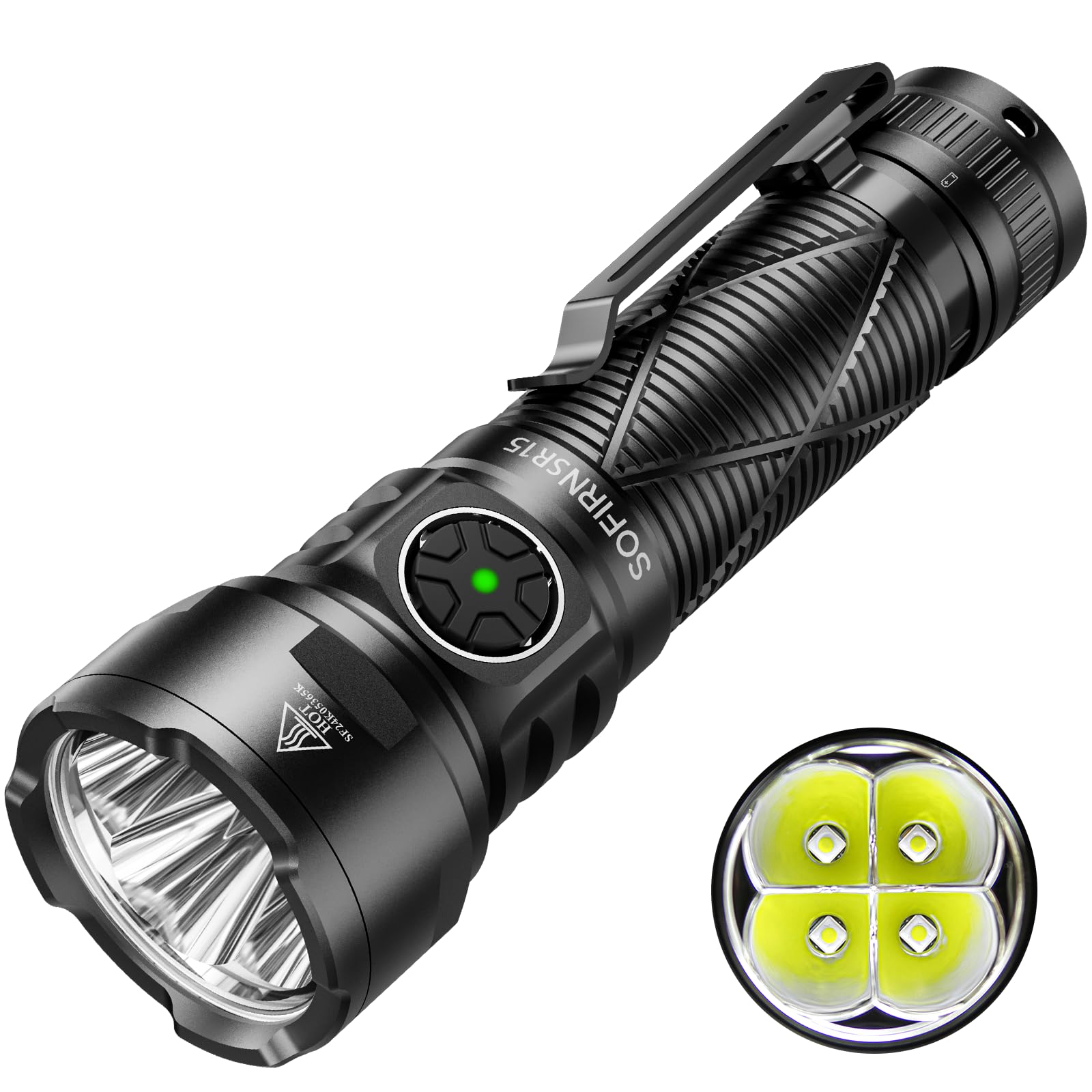 sofirn SR15 Powerful LED Military 4500 High 8 Magnetic Tail IP68 Ideal for Emergency Power and Camping Flashlight, Flashlight, Grade, Rechargeable, чёрный
sofirn SR15 Powerful LED Military 4500 High 8 Magnetic Tail IP68 Ideal for Emergency Power and Camping Flashlight, Flashlight, Grade, Rechargeable, чёрный