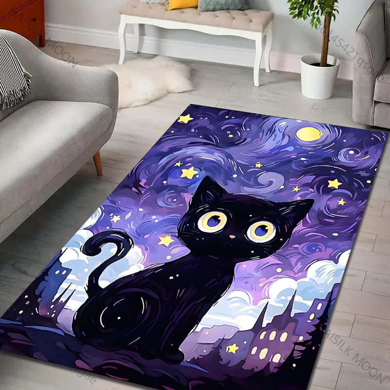 Multiple sizes Black cat starry sky Print Carpet Rug for Living Room Bedroom Sofa Doormat Home Decor Non-slip Floor Mat 40x60cm
Multiple sizes Black cat starry sky Print Carpet Rug for Living Room Bedroom Sofa Doormat Home Decor Non-slip Floor Mat 40x60cm