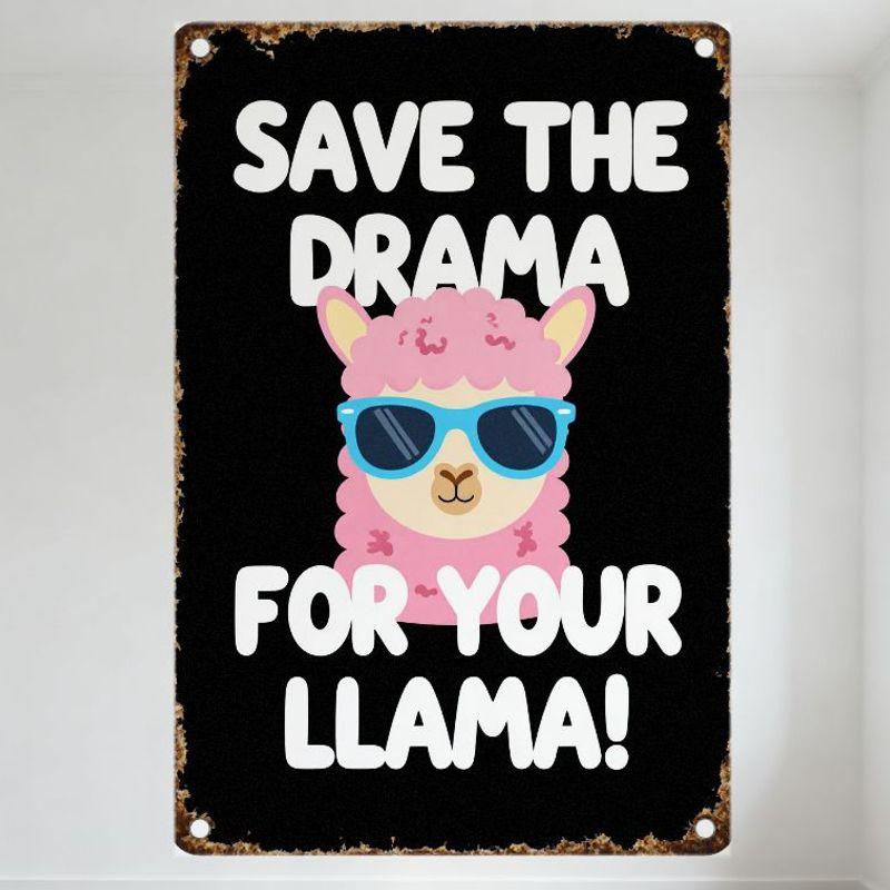Vintage Distressed Save The Drama Llama Metal Tin Sign - Cute Pink Llama with Sunglasses Rustic Wall Decor for Home Bar Cafe Off 20x30cm(7.8x11.8inch)
Vintage Distressed Save The Drama Llama Metal Tin Sign - Cute Pink Llama with Sunglasses Rustic Wall Decor for Home Bar Cafe Off 20x30cm(7.8x11.8inch)