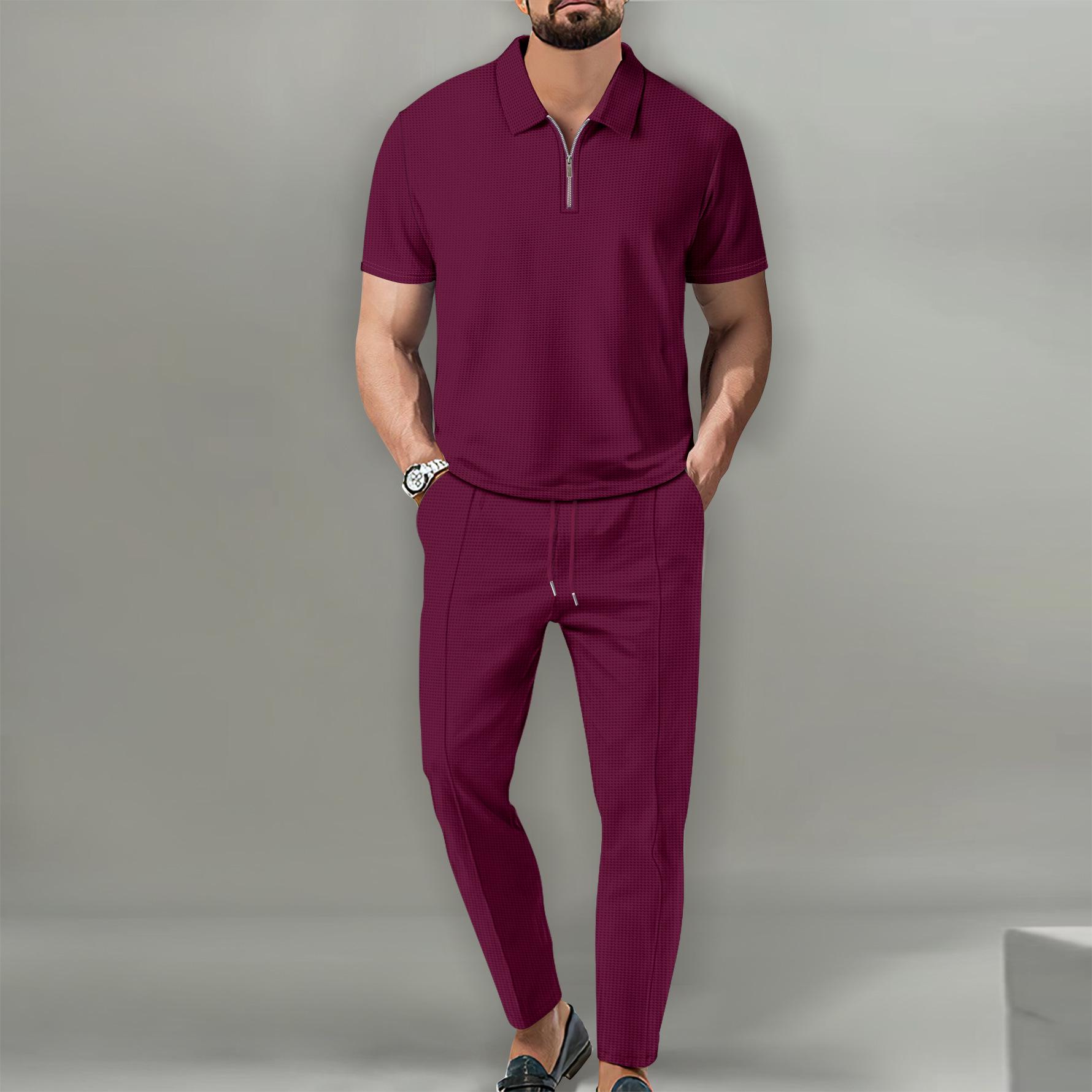 2024 Summer Youth Waffle Knit Zip-Up Top & Long Pants Two-Piece Set XXL вина червоного кольору
2024 Summer Youth Waffle Knit Zip-Up Top & Long Pants Two-Piece Set XXL вина червоного кольору