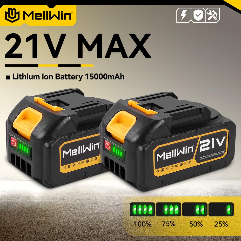 MELLWIN 15000mAh 21V Max перезаряжаемый литий-ионный аккумулятор для электроинструментов Makita 1xBattery-EU Plug
MELLWIN 15000mAh 21V Max перезаряжаемый литий-ионный аккумулятор для электроинструментов Makita 1xBattery-EU Plug