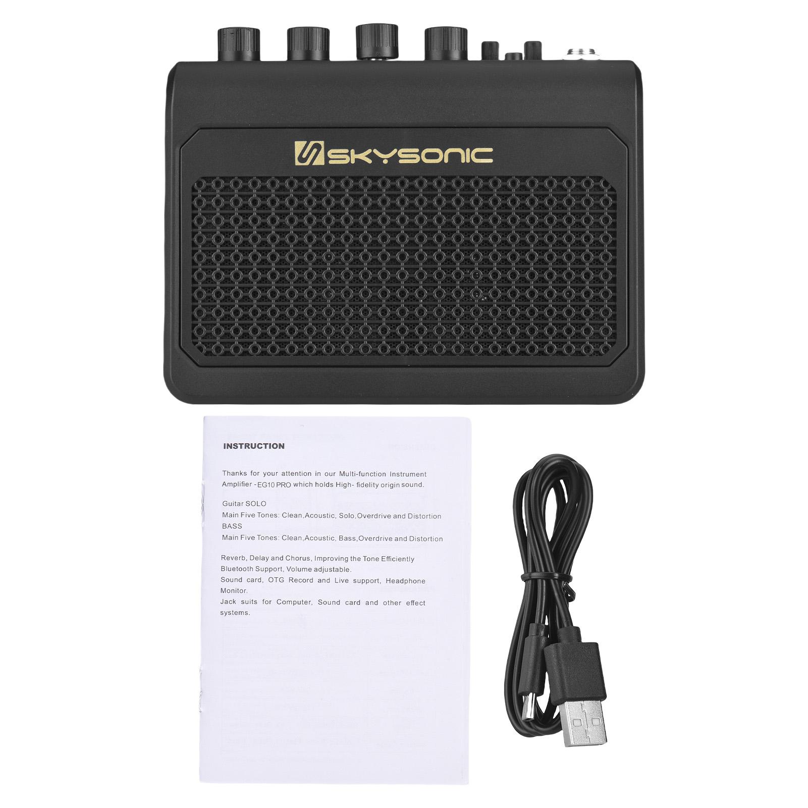 SKYSONIC 15 Вт Маленький Электрический Гитарный Усилитель ClearAcousticBASSOverdriveDistortion 5 Тонов Портативный
SKYSONIC 15 Вт Маленький Электрический Гитарный Усилитель ClearAcousticBASSOverdriveDistortion 5 Тонов Портативный
