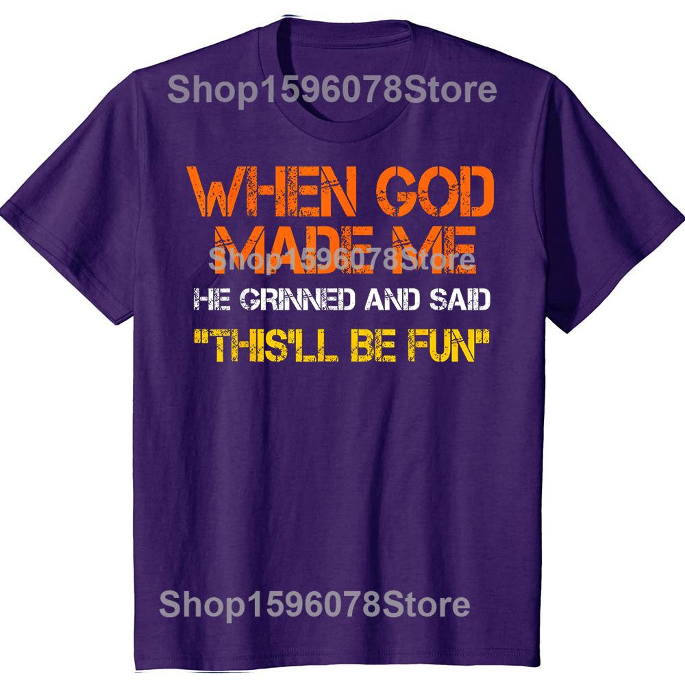 When God Made Me He Grinned and Said Tshirts Men Fashion Casual 100 Cotton Loose Oversized Crewneck Collar Hip Hop T Shirt 4XL
When God Made Me He Grinned and Said Tshirts Men Fashion Casual 100 Cotton Loose Oversized Crewneck Collar Hip Hop T Shirt 4XL