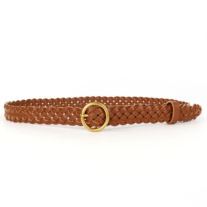 Mary Handmade braided leather belt - top grain cowhide vintage double-sided prong buckle - gold-plated fashion round buckle women s belt коричневий
Mary Handmade braided leather belt - top grain cowhide vintage double-sided prong buckle - gold-plated fashion round buckle women s belt коричневий