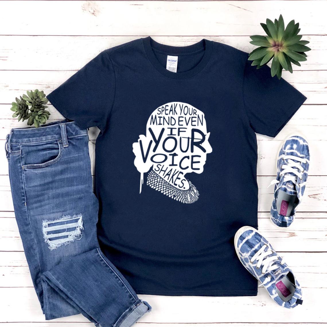 Speak Your Mind Even If Your Voice Shakes TShirt Notorious RBG Shirt Women Power Shirts Ruth Bader Ginsburg Top Feminist Tees 4XL
Speak Your Mind Even If Your Voice Shakes TShirt Notorious RBG Shirt Women Power Shirts Ruth Bader Ginsburg Top Feminist Tees 4XL