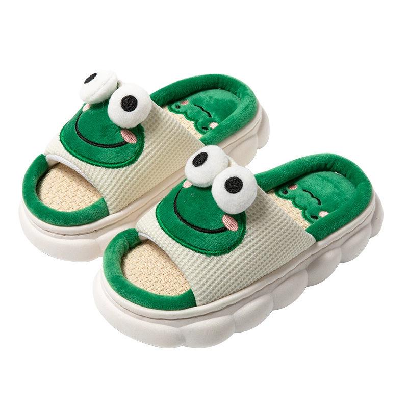 Cartoon Frog Bullhead Linen Slippers - Unisex, Indoor, Thick-Soled, All-Season Comfort 36-37
Cartoon Frog Bullhead Linen Slippers - Unisex, Indoor, Thick-Soled, All-Season Comfort 36-37