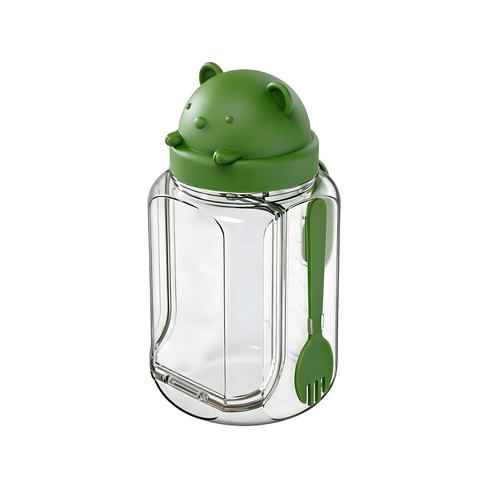 Bear Shaped Salad Storage Jar Plastic Kitchen Container with Measurement Scale and Attached Spoon for Home Use One Size зелений
Bear Shaped Salad Storage Jar Plastic Kitchen Container with Measurement Scale and Attached Spoon for Home Use One Size зелений