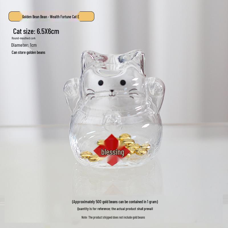 Three-Dimensional High Borosilicate Glass Fortune Cat Coin Bank and Gift Jar.
Three-Dimensional High Borosilicate Glass Fortune Cat Coin Bank and Gift Jar.
