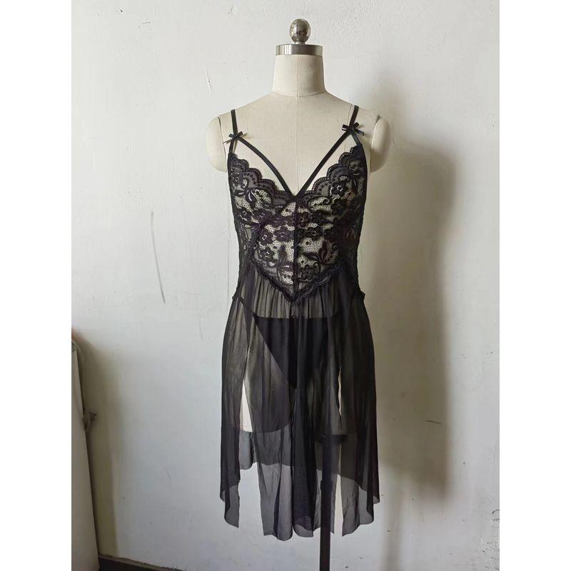 The New Sexy Lace Sling Nightdress Sexy Hollow-out Camisole Pajamas Hollow out Nightdress for Women Black 160(M)
The New Sexy Lace Sling Nightdress Sexy Hollow-out Camisole Pajamas Hollow out Nightdress for Women Black 160(M)