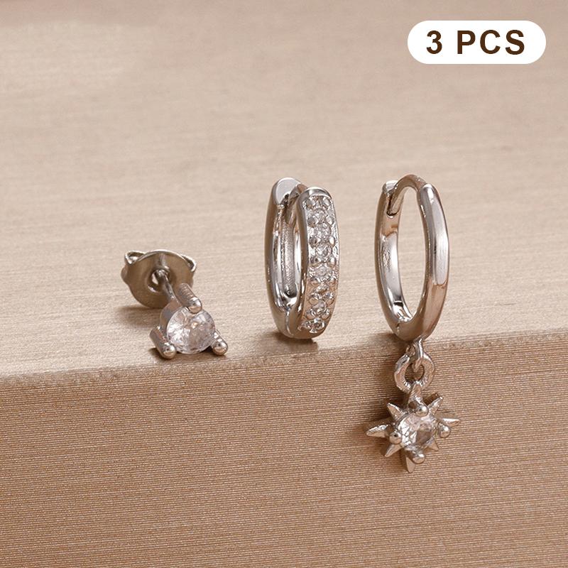 3Pcs/set Fashion Zirconia Flower Heart Huggie Hoop Earrings Set For Women Exquisite Pendant Ear Stud Piercing Jewelry Gift
3Pcs/set Fashion Zirconia Flower Heart Huggie Hoop Earrings Set For Women Exquisite Pendant Ear Stud Piercing Jewelry Gift
