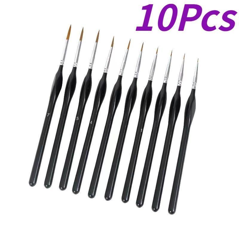 10Pcs/set Detail Paint Brush with Black Pole for Miniature Watercolor Oil Painting Drawing Liner Pen Brush Office Supplies
10Pcs/set Detail Paint Brush with Black Pole for Miniature Watercolor Oil Painting Drawing Liner Pen Brush Office Supplies