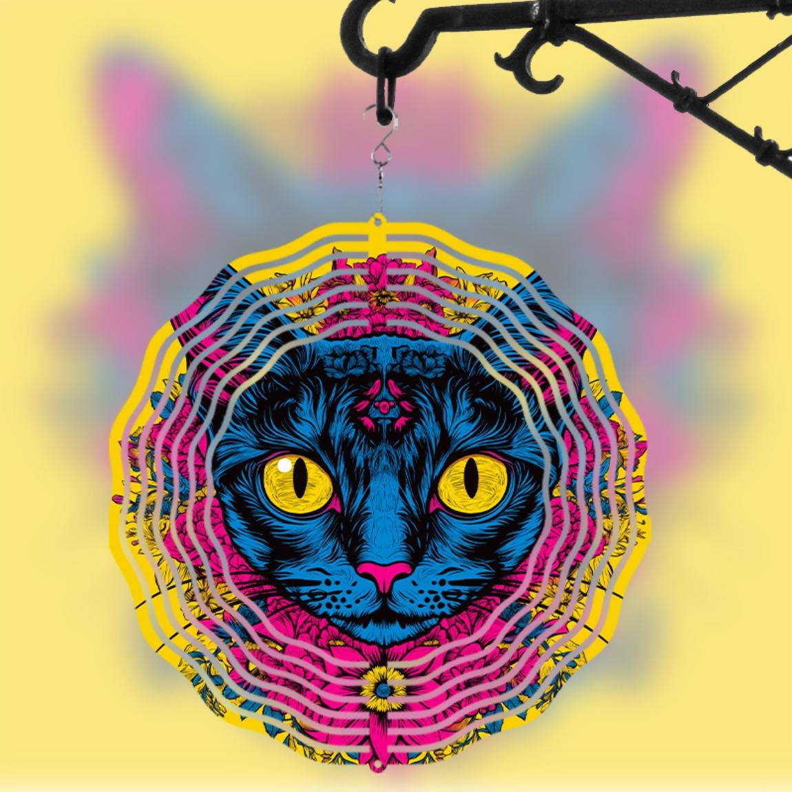 10-Inch Whimsical Cat Design Wind Chime - 360° Rotating Hanging Decor with Vibrant Colors, Perfect for Garden, Patio 01A
10-Inch Whimsical Cat Design Wind Chime - 360° Rotating Hanging Decor with Vibrant Colors, Perfect for Garden, Patio 01A