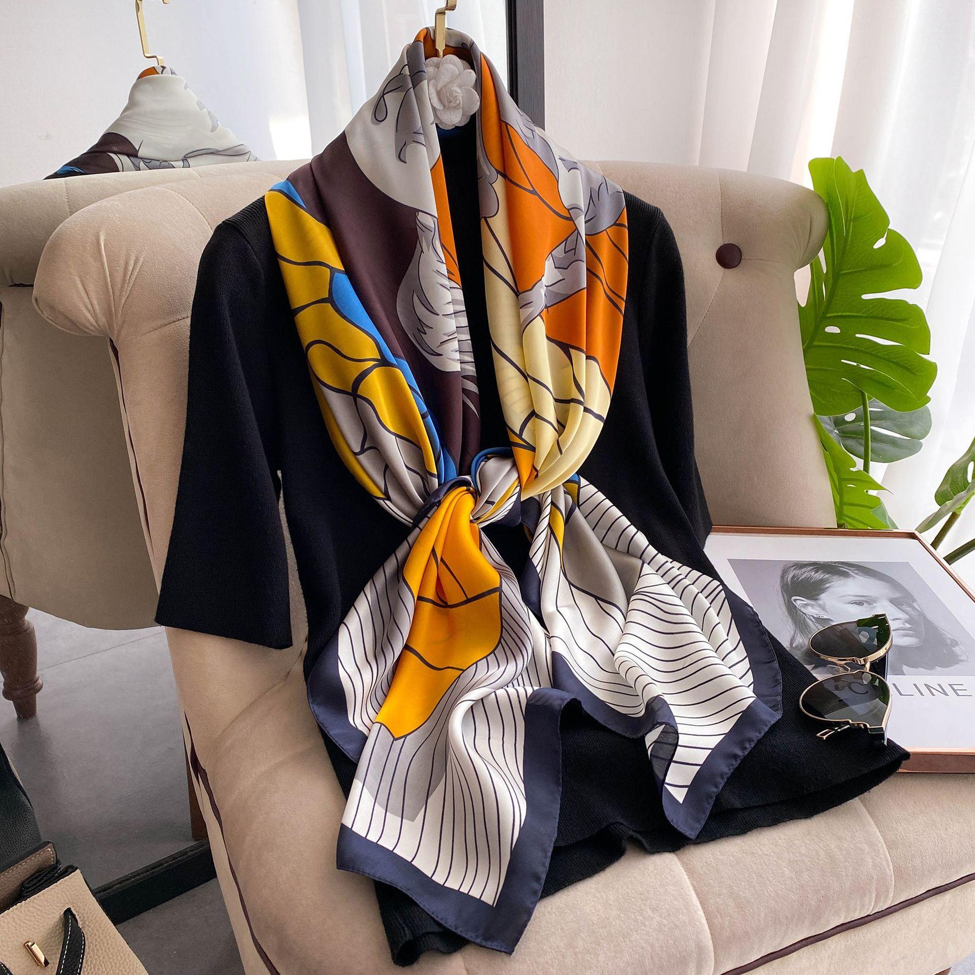 Высококачественные роскошные шелковые шарфы, повязка на голову, шарфы, шейный шарф для женщин, шелковый шарф с цепочкой, женская декоративная шаль 110-110cm
Высококачественные роскошные шелковые шарфы, повязка на голову, шарфы, шейный шарф для женщин, шелковый шарф с цепочкой, женская декоративная шаль 110-110cm