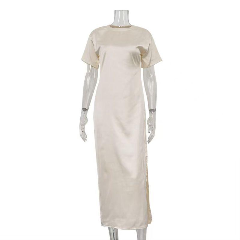 Fashion Wind New Arrival Fashion Solid Color round Neck Short Sleeves Split Dress Short Sleeved Slit Dress Apricot color M
Fashion Wind New Arrival Fashion Solid Color round Neck Short Sleeves Split Dress Short Sleeved Slit Dress Apricot color M