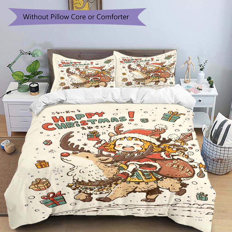 3pcs Happy Christmas Adventure Quilt Cover Set - Soft & Comfortable Polyester Fabric, All-Season Breathable Comforter Set For 1 Quilt Cover & 2 P 135x200cm
3pcs Happy Christmas Adventure Quilt Cover Set - Soft & Comfortable Polyester Fabric, All-Season Breathable Comforter Set For 1 Quilt Cover & 2 P 135x200cm