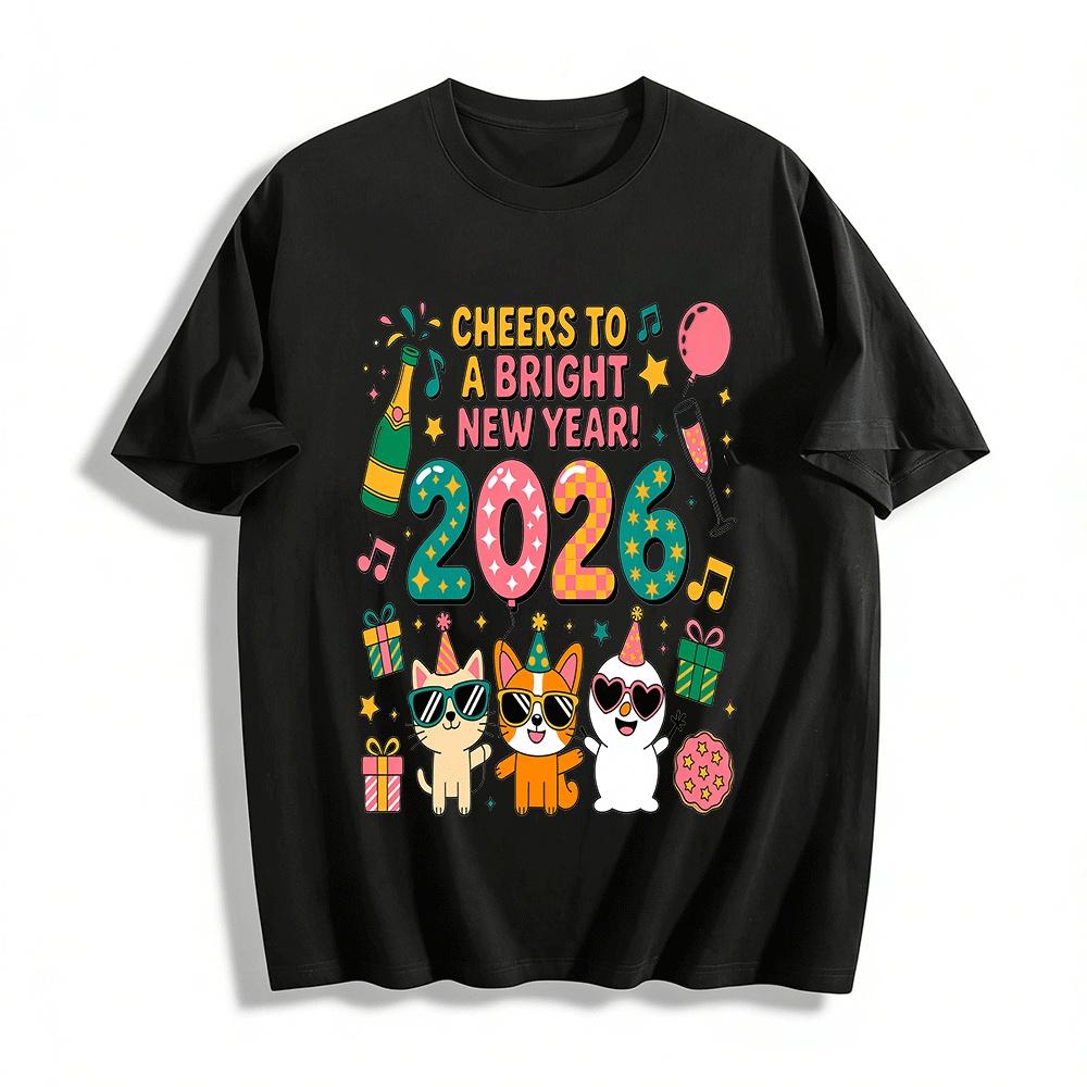 Cheers To 2026 Bright New Year Cartoon Animal Print Top Pure cotton T-shirt XXS
Cheers To 2026 Bright New Year Cartoon Animal Print Top Pure cotton T-shirt XXS