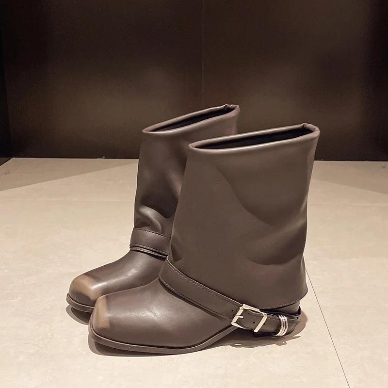 Дизайнерские женские сапоги в стиле вестерн, модные туфли с квадратным носком и пряжкой на ремне, осень-зима, толстый каблук, женские короткие сапоги в стиле рыцаря 35 коричневый
Дизайнерские женские сапоги в стиле вестерн, модные туфли с квадратным носком и пряжкой на ремне, осень-зима, толстый каблук, женские короткие сапоги в стиле рыцаря 35 коричневый