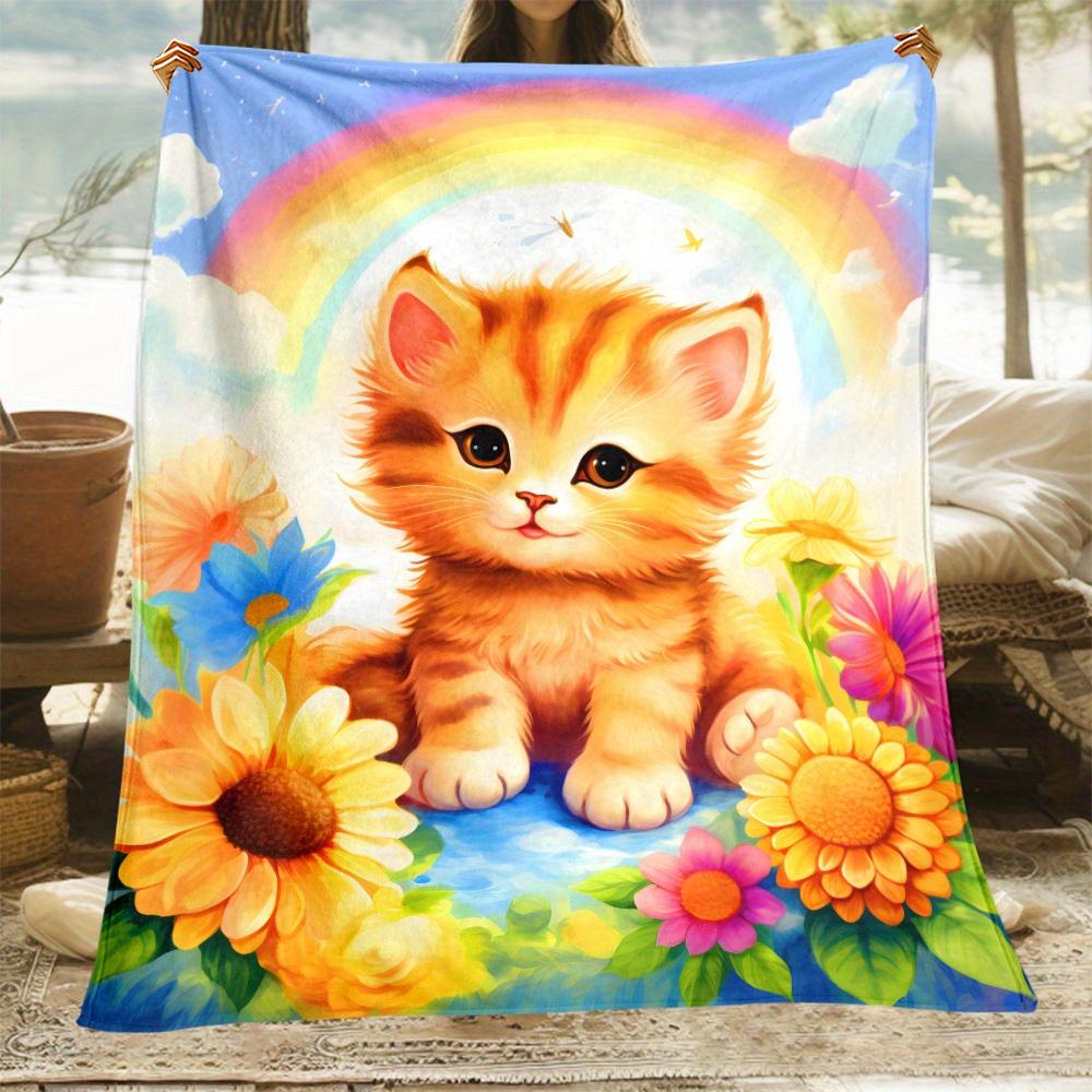 Cute rainbow kitten flower blanket soft flannel blanket baby nursery bedding decorative throw blanket pet lover gift 75x100cm
Cute rainbow kitten flower blanket soft flannel blanket baby nursery bedding decorative throw blanket pet lover gift 75x100cm