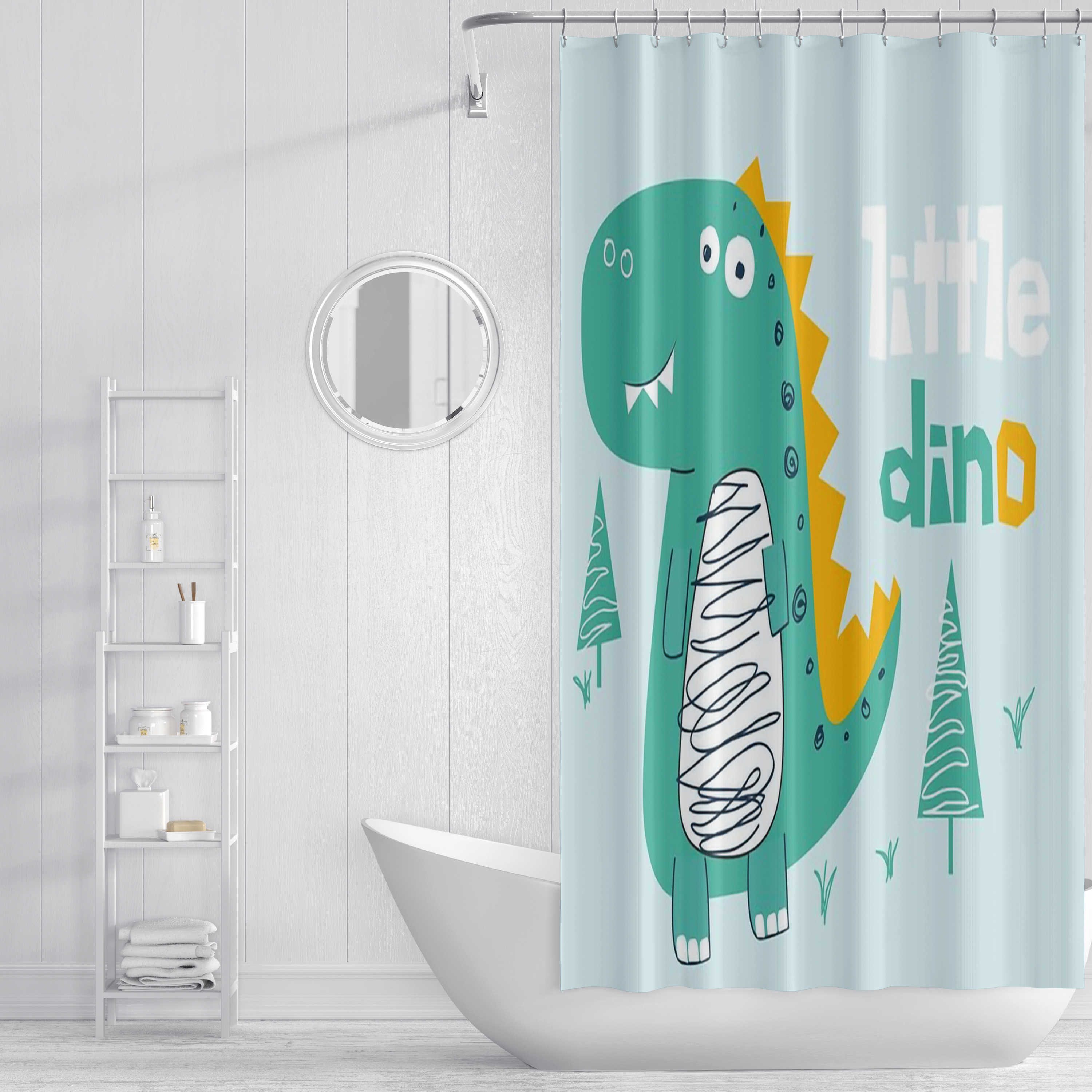 Mold Resistant Cartoon Shower Curtain Colorful Dinosaur Patterned Shower Curtain 90x180cm 35X70in
Mold Resistant Cartoon Shower Curtain Colorful Dinosaur Patterned Shower Curtain 90x180cm 35X70in