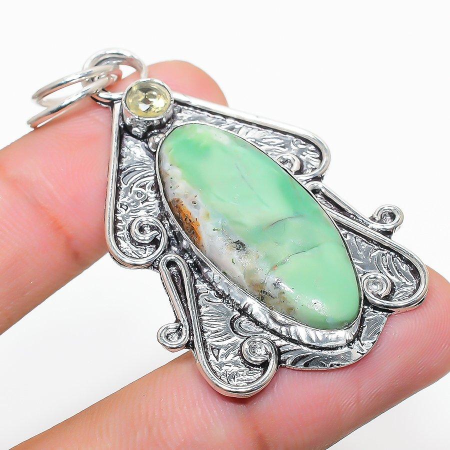 Подвеска из стерлингового серебра 925 пробы с натуральным хризопразом и цитрином 2,25 дюйма a1t99
Подвеска из стерлингового серебра 925 пробы с натуральным хризопразом и цитрином 2,25 дюйма a1t99