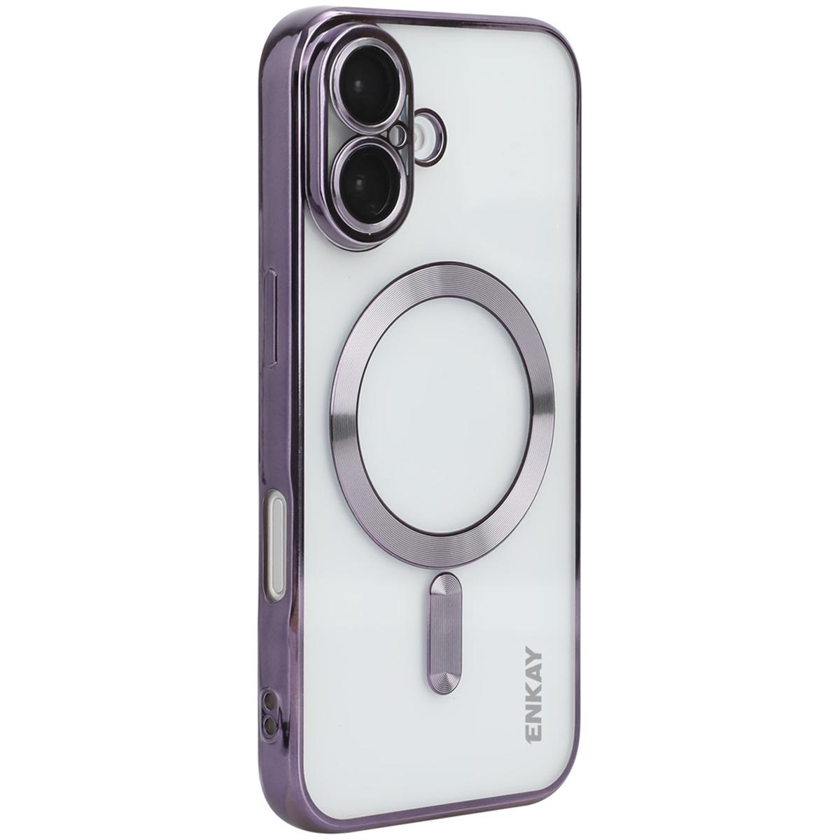 For iPhone 16 Plus Magnetic Clear Case Shockproof TPU Phone Cover with Lens Film Purple
For iPhone 16 Plus Magnetic Clear Case Shockproof TPU Phone Cover with Lens Film Purple