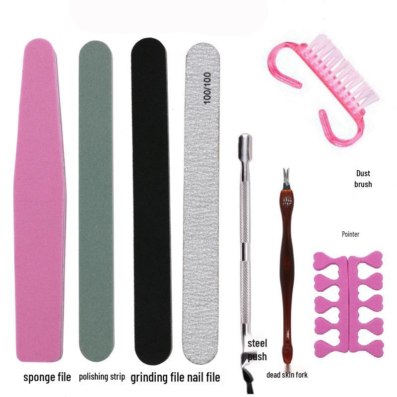 9-Piece Nail Art Tool Set: Sponge Nail File, Polishing Bar, Buffing Tools, Manicure Kit, Cuticle Remover
9-Piece Nail Art Tool Set: Sponge Nail File, Polishing Bar, Buffing Tools, Manicure Kit, Cuticle Remover