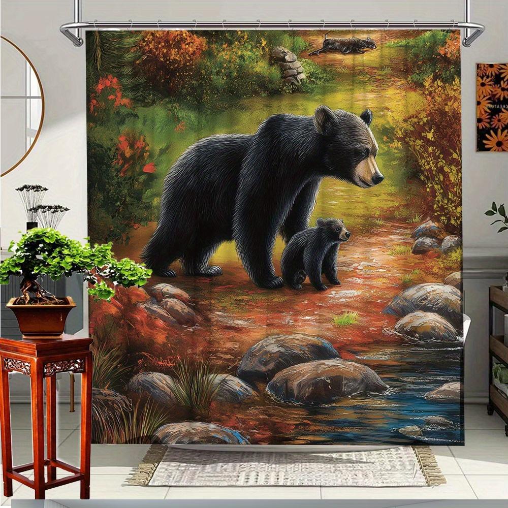 Bear And Cub Shower Curtain - Scenic Autumn Forest Wildlife Design, Durable Polyester Fabric, 70.8X70.8 Inches With 12 Hooks, Ma W60H190(CM)-1 Pcs
Bear And Cub Shower Curtain - Scenic Autumn Forest Wildlife Design, Durable Polyester Fabric, 70.8X70.8 Inches With 12 Hooks, Ma W60H190(CM)-1 Pcs