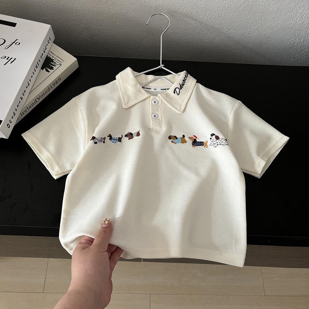 Летняя детская вышитая рубашка-поло с коротким рукавом, корейская универсальная футболка для мальчиков и девочек 170
Летняя детская вышитая рубашка-поло с коротким рукавом, корейская универсальная футболка для мальчиков и девочек 170