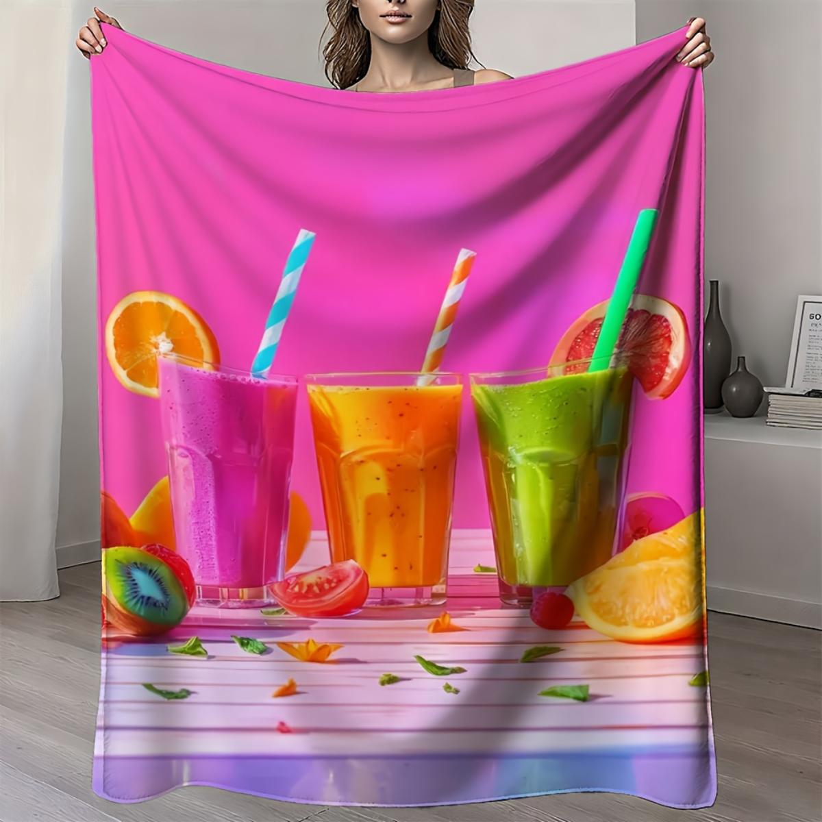 A vibrant fruit and orange juice design flannel blanketsoft and warm perfect for home décor bed camping or travel 75x100cm
A vibrant fruit and orange juice design flannel blanketsoft and warm perfect for home décor bed camping or travel 75x100cm
