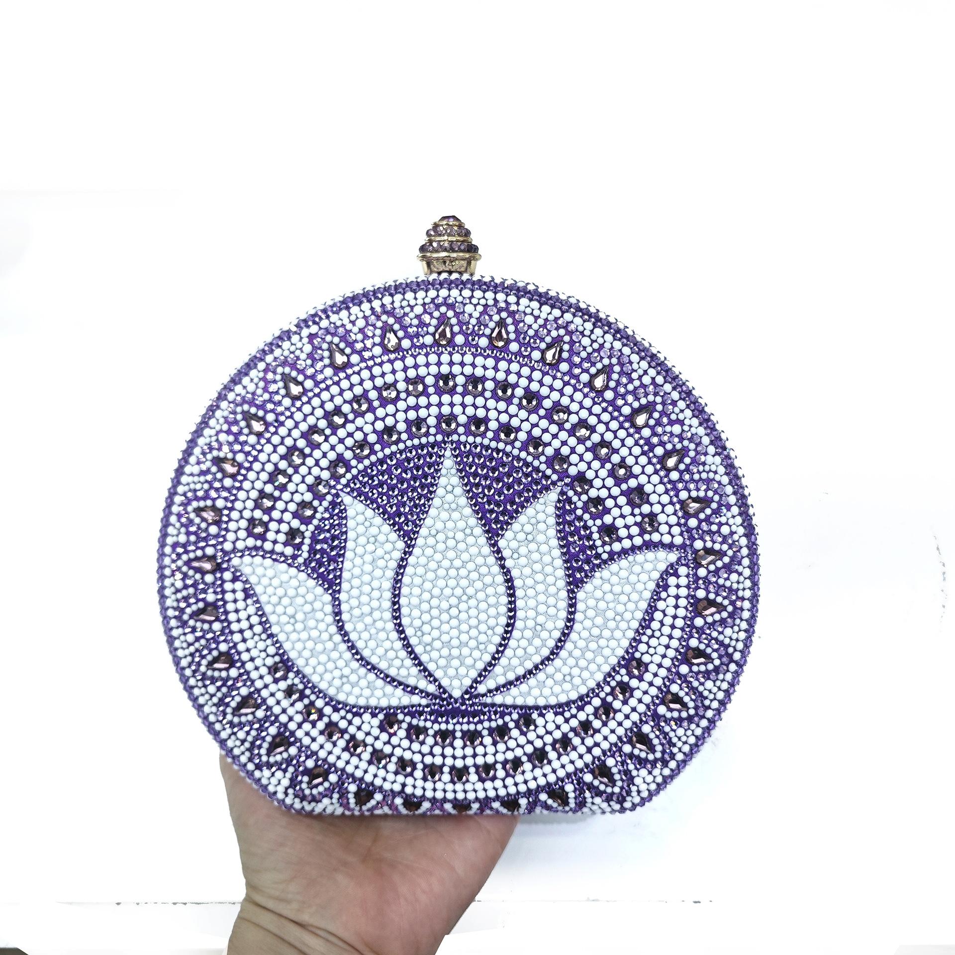 WHTUOHENG Luxury Round Lotus Flower Diamond Handbag Designer Floral Crystal Evening Bags Wedding Party Purse Bridal Clutch 17.5cmX16cmX5cm
WHTUOHENG Luxury Round Lotus Flower Diamond Handbag Designer Floral Crystal Evening Bags Wedding Party Purse Bridal Clutch 17.5cmX16cmX5cm
