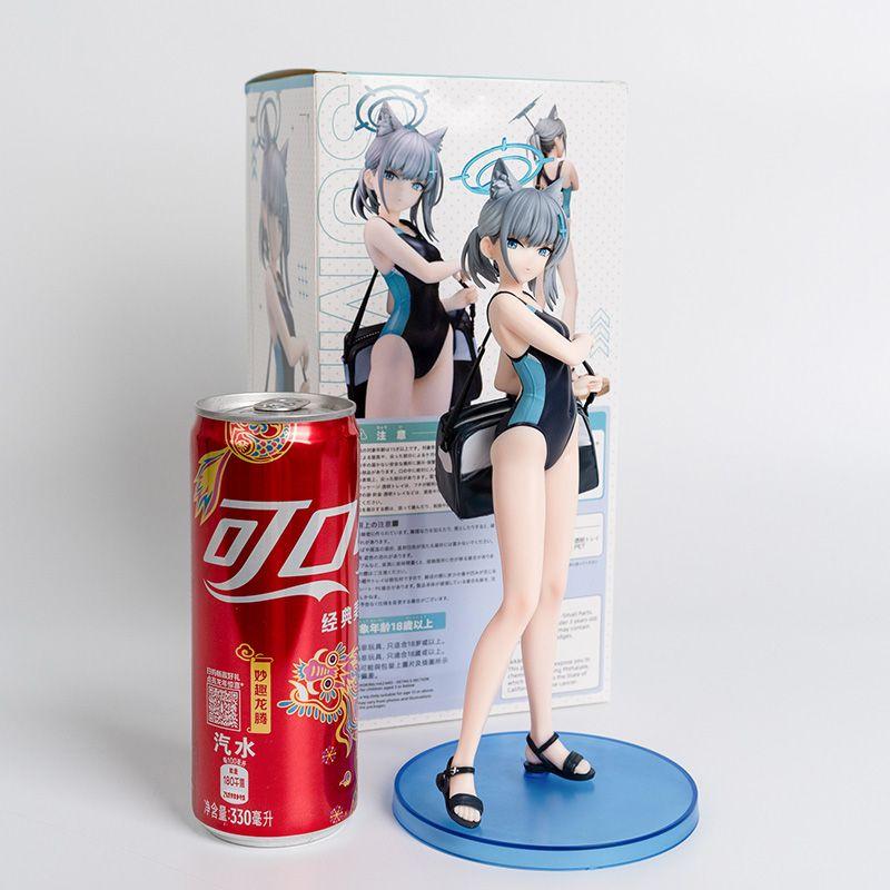 Синяя Архивная фигурка Широко с сумкой через плечо, купальник, милые ушки животного, красивая девушка-модель, орнамент Swimsuit