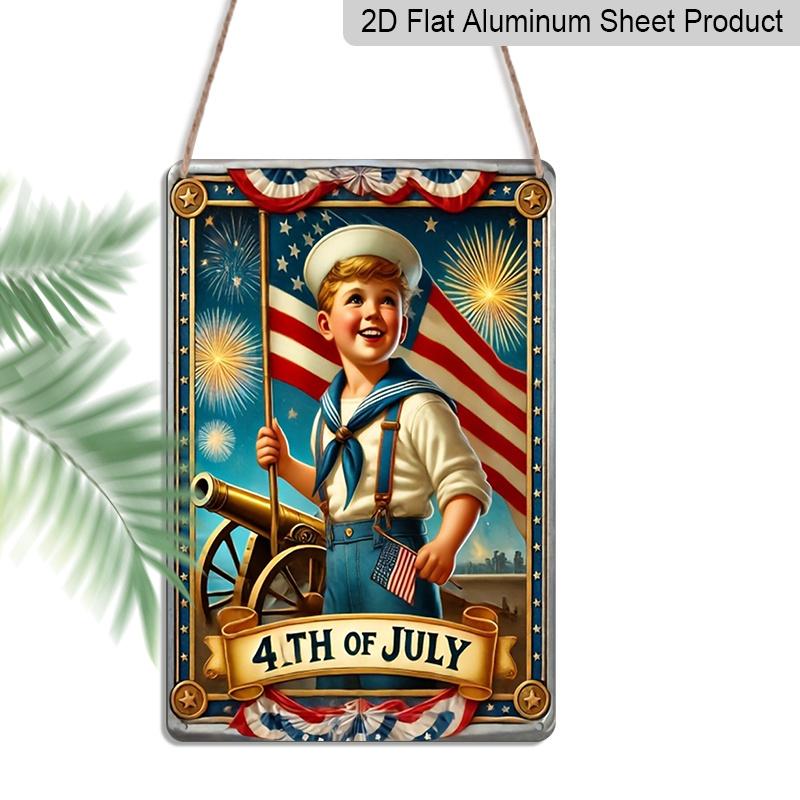 2D Flat Retro 4th of July Tin Sign - Rustic Aluminium Wall Decor with Patriotic Sailor Boy & Fireworks, Vintage American Flag Design - Perfect for 20*30cm
2D Flat Retro 4th of July Tin Sign - Rustic Aluminium Wall Decor with Patriotic Sailor Boy & Fireworks, Vintage American Flag Design - Perfect for 20*30cm
