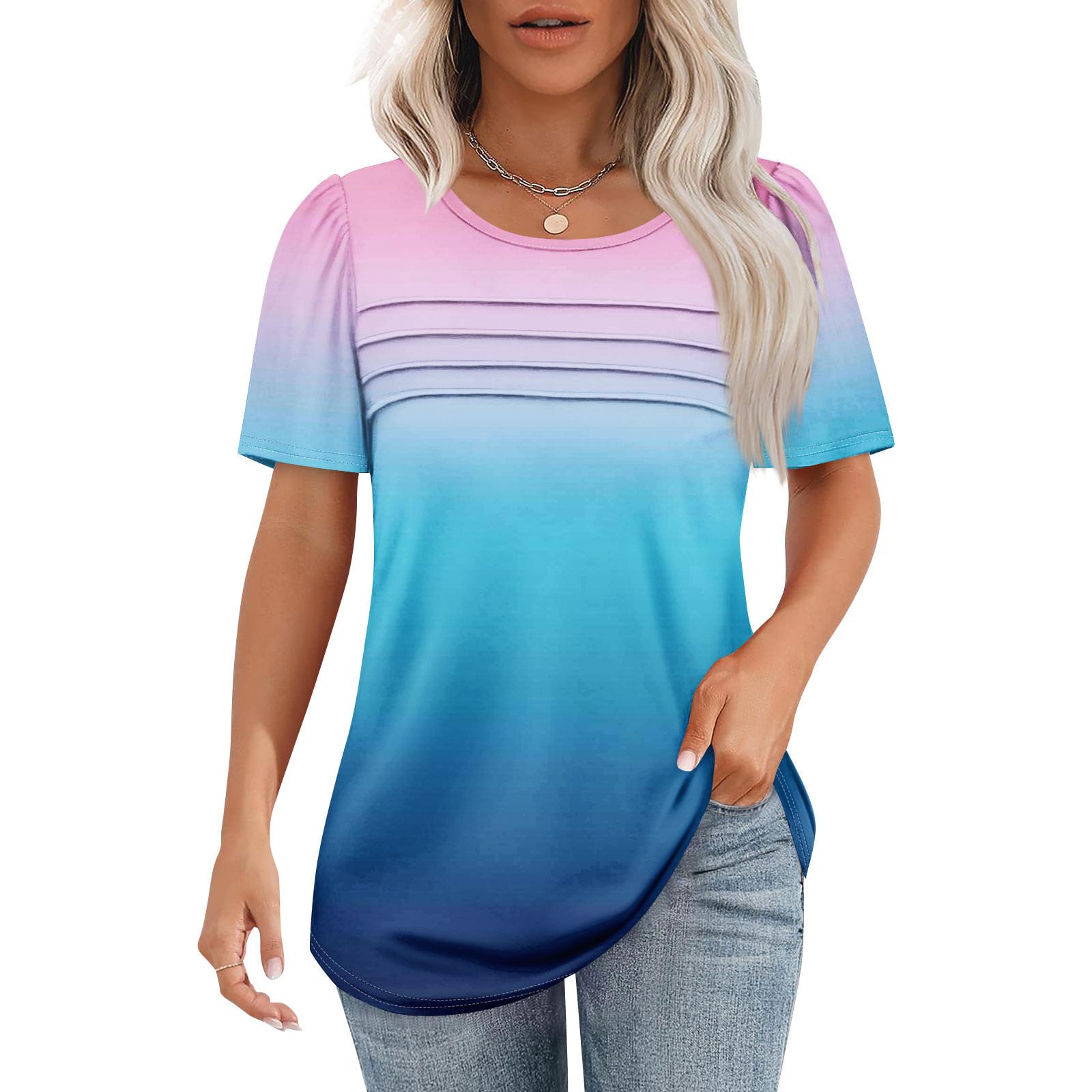 Женская футболка с коротким рукавом, элегантная повседневная рубашка, весенне-летний наряд, струящиеся плиссированные топы с круглым вырезом спереди, летние топы M розовый
Женская футболка с коротким рукавом, элегантная повседневная рубашка, весенне-летний наряд, струящиеся плиссированные топы с круглым вырезом спереди, летние топы M розовый